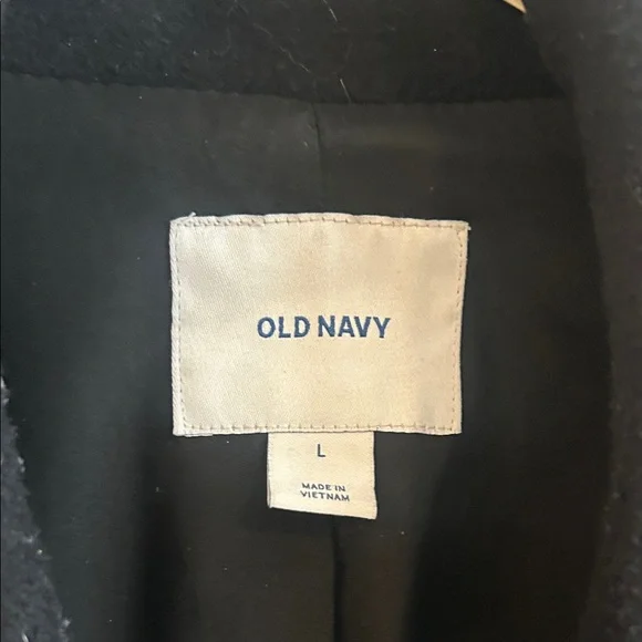 Old Navy Women’s Wool‑Blend Navy Peacoat | Double‑Breasted Classic Winter Coat L - Picture 3 of 8